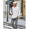 image:imageCOOFANDY Mens T Shirts Long Sleeve Cotton Blend TShirts Casual Crew Neck Soft Basic Tee ShirtsWhite