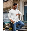 image:imageCOOFANDY Mens T Shirts Long Sleeve Cotton Blend TShirts Casual Crew Neck Soft Basic Tee ShirtsWhite