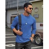 image:imageCOOFANDY Mens T Shirts Long Sleeve Cotton Blend TShirts Crew Neck Soft Casual Basic Tee ShirtsBlue
