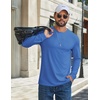 image:imageCOOFANDY Mens T Shirts Long Sleeve Cotton Blend TShirts Crew Neck Soft Casual Basic Tee ShirtsBlue
