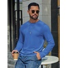 image:imageCOOFANDY Mens T Shirts Long Sleeve Cotton Blend TShirts Crew Neck Soft Casual Basic Tee ShirtsBlue