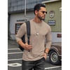 image:imageCOOFANDY Mens T Shirts Long Sleeve Cotton Blend TShirts Crew Neck Soft Casual Basic Tee ShirtsKhaki