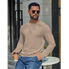 image:imageCOOFANDY Mens T Shirts Long Sleeve Cotton Blend TShirts Crew Neck Soft Casual Basic Tee ShirtsKhaki