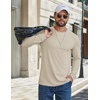 image:imageCOOFANDY Mens T Shirts Long Sleeve Cotton Blend TShirts Crew Neck Soft Casual Basic Tee ShirtsMoon Khaki