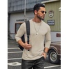 image:imageCOOFANDY Mens T Shirts Long Sleeve Cotton Blend TShirts Crew Neck Soft Casual Basic Tee ShirtsMoon Khaki