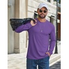 image:imageCOOFANDY Mens T Shirts Long Sleeve Cotton Blend TShirts Crew Neck Soft Casual Basic Tee ShirtsPurple