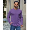 image:imageCOOFANDY Mens T Shirts Long Sleeve Cotton Blend TShirts Crew Neck Soft Casual Basic Tee ShirtsPurple