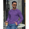 image:imageCOOFANDY Mens T Shirts Long Sleeve Cotton Blend TShirts Crew Neck Soft Casual Basic Tee ShirtsPurple