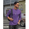 image:imageCOOFANDY Mens T Shirts Long Sleeve Cotton Blend TShirts Crew Neck Soft Casual Basic Tee ShirtsPurple