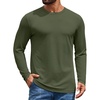 image:imageCOOFANDY Mens T Shirts Long Sleeve Cotton Blend TShirts Casual Crew Neck Soft Basic Tee ShirtsArmy Green