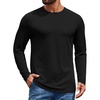 image:imageCOOFANDY Mens T Shirts Long Sleeve Cotton Blend TShirts Casual Crew Neck Soft Basic Tee ShirtsBlack