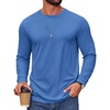 image:imageCOOFANDY Mens T Shirts Long Sleeve Cotton Blend TShirts Crew Neck Soft Casual Basic Tee ShirtsBlue