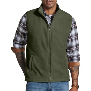 image:imageCOOFANDY Mens Polar Fleece Vest Lightweight Sleeveless Zip Up Jacket WarmArmy Green 02
