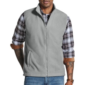 image:imageCOOFANDY Mens Polar Fleece Vest Lightweight Sleeveless Zip Up Jacket WarmLight Grey