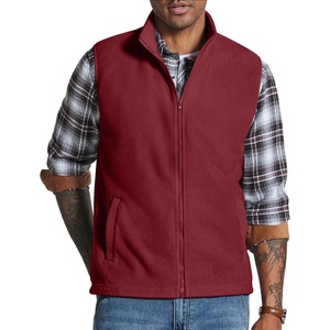 image:imageCOOFANDY Mens Polar Fleece Vest Lightweight Sleeveless Zip Up Jacket WarmWine Red