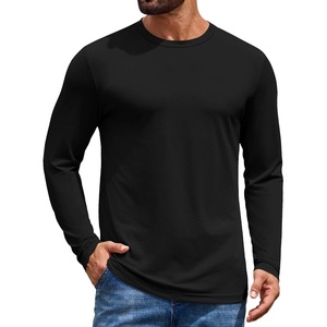 image:imageCOOFANDY Mens T Shirts Long Sleeve Cotton Blend TShirts Casual Crew Neck Soft Basic Tee ShirtsBlack