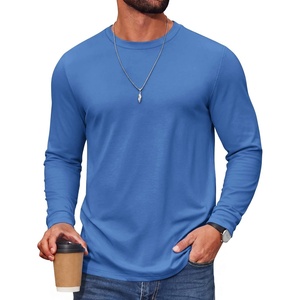 image:imageCOOFANDY Mens T Shirts Long Sleeve Cotton Blend TShirts Crew Neck Soft Casual Basic Tee ShirtsBlue